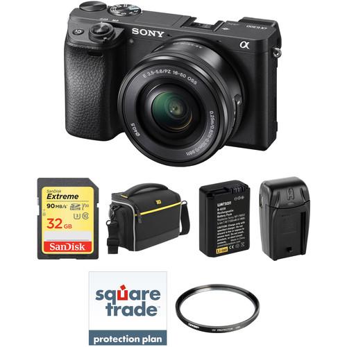 Sony Alpha a6300 Mirrorless Digital Camera with 16-50mm Lens Deluxe Kit