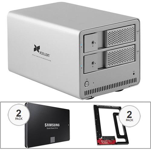 Xcellon DRD-101 2TB Dual-Bay Enclosure Kit with Samsung Evo SSDs