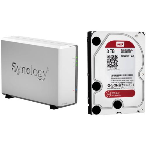 Synology DiskStation DS115j 3TB Single Bay NAS Server Kit with WD Red Drives
