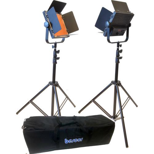 Bescor AL-576KB LED Studio 2-Light Battery Kit