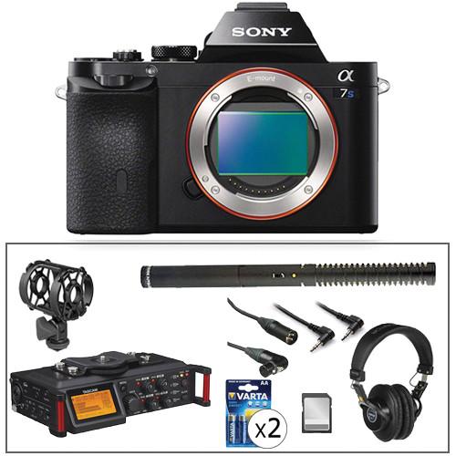 Sony Alpha a7S Mirrorless Digital Camera with Portable Recorder and Microphone Audio Solutions Kit