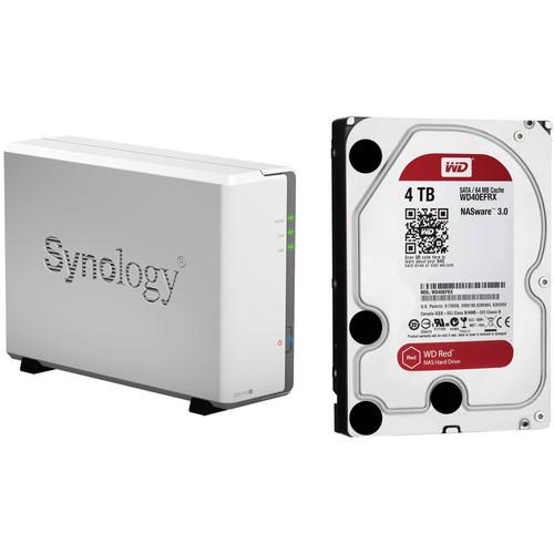 Synology DiskStation DS115j 4TB Single Bay NAS Server Kit with WD Red Drives