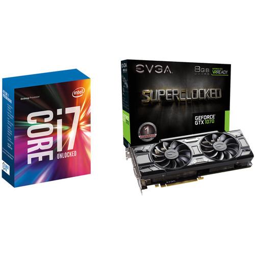 EVGA GeForce GTX 1070 SC GAMING Black Edition Graphics Card & Intel Core i7-7700K 4.2 GHz Quad-Core LGA 1151 Processor Kit