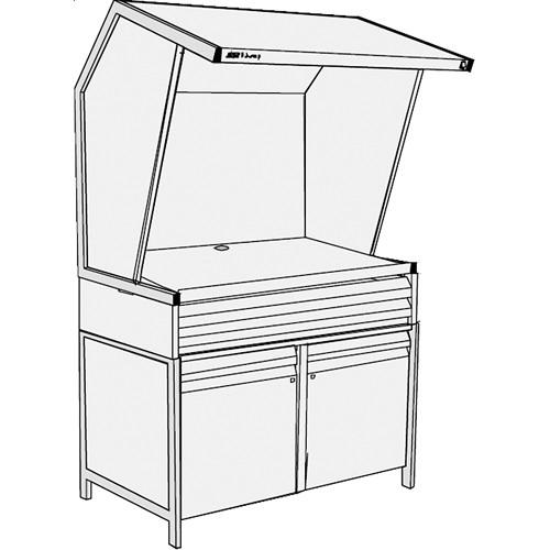GTI CVX-3052 DS SC 2F Color Viewing Station with Two Light Qualities, Storage Cabinet, and Two Shallow File Drawers