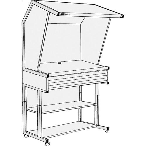 GTI CVX-3052 M FS 2F Color Viewing Station with Three Light Qualities, Floor Stand, and Two Shallow File Drawers