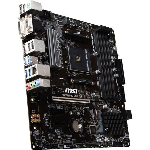 MSI B450M PRO-VDH AM4 Micro-ATX Motherboard