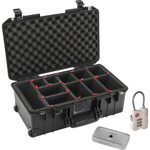 Pelican 1535AirTP Wheeled Carry-On Case with TrekPak Insert, TSA Lock, and Desiccant Gel Pack