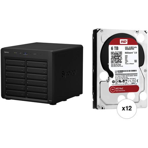 Synology DX1215 72TB 12-Bay NAS Expansion Unit Kit with WD NAS Drives