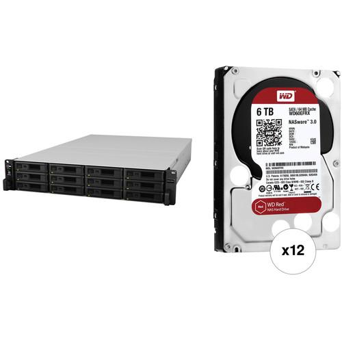 Synology RackStation RS3617RPxs 72TB 12-Bay NAS Enclosure Kit with WD NAS Drives