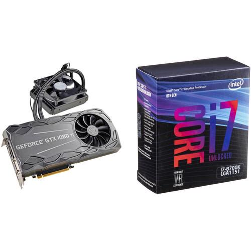 EVGA GeForce GTX 1080 Ti FTW3 HYBRID GAMING Graphics Card & Intel Core i7-8700K 6-Core Processor Kit
