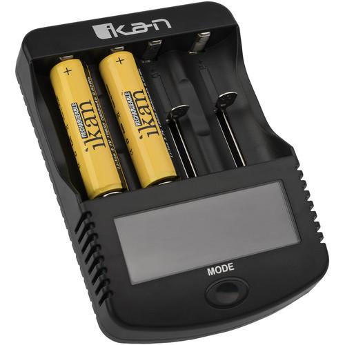 ikan ICH-SC4 Battery Charger with Two 18650 2600mAh Batteries