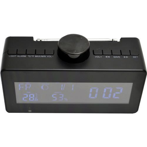 Mini Gadgets Digital Weather Clock Radio with Covert 1080p Wi-Fi Camera, Mini, Gadgets, Digital, Weather, Clock, Radio, with, Covert, 1080p, Wi-Fi, Camera