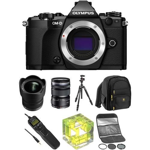Olympus OM-D E-M5 Mark II Mirrorless Micro Four Thirds Digital Camera with 7-14mm and 12-50mm Lenses Landscape Kit