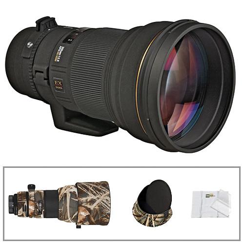 Sigma 300mm f 2.8 EX DG HSM AF Lens for Canon EOS with Realtree LensCoat Cover, Hoodie & Cleaning Kit