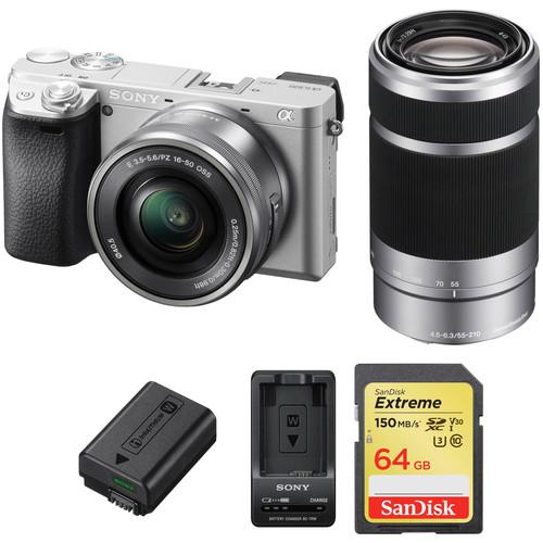 Sony Alpha a6300 Mirrorless Digital Camera with 16-50mm and 55-210mm Lenses Premium Kit