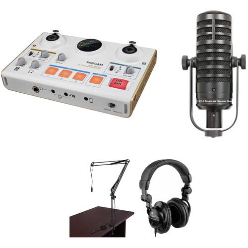 Tascam MiNiSTUDIO Creator US-42 Podcast Studio with One MXL Broadcast Dynamic Mic, Headphones, and Broadcast Arm Kit