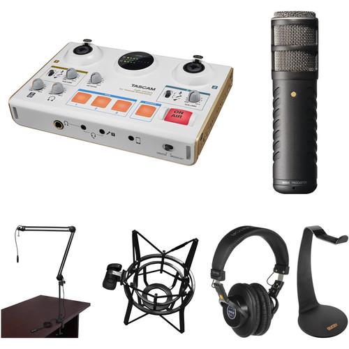 Tascam MiNiSTUDIO Creator US-42 Podcast Studio with One Rode Procaster Dynamic Mic, Senal Headphones, and Broadcast Arm Kit