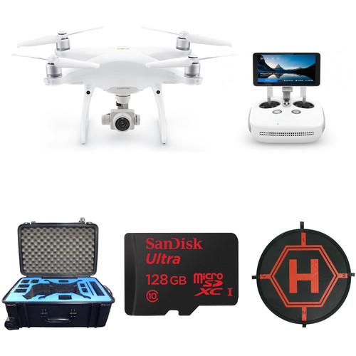 DJI Phantom 4 Pro v2.0 Drone Kit with 128GB microSDXC Card, Landing Pad & Case