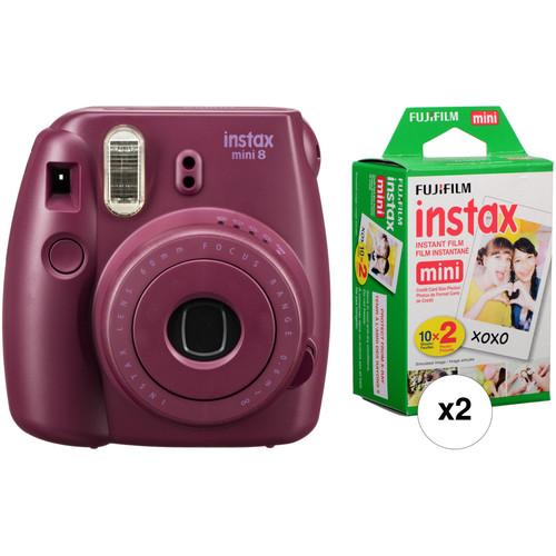 FUJIFILM INSTAX Mini 8 Instant Film Camera with Two Twin Packs of Film Kit