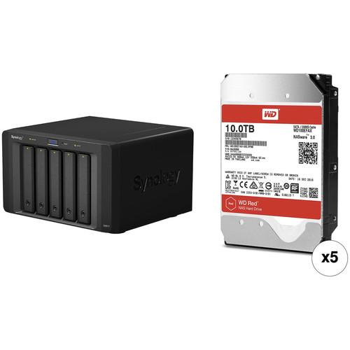 Synology 50TB DX517 5-Bay Expansion Enclosure Kit with WD NAS Drives