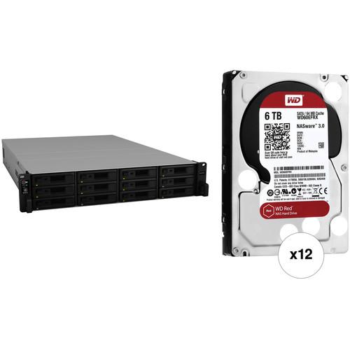 Synology RackStation RS2418RP 72TB 12-Bay NAS Enclosure Kit with WD NAS Drives