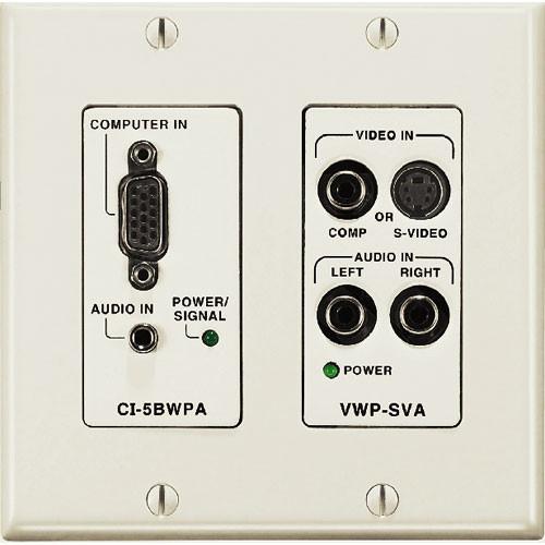 FSR VIP-100-IVO Wall Plate Interface - CI-5BWPA and VWP-SVA Combo Plate