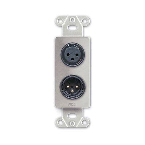 RDL DS-XLR2 Decora Wall Plate with XLR 3-Pin Female & 3-Pin Male Connectors