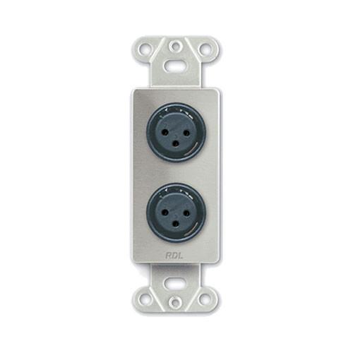 RDL DS-XLR2F Decora Wall Plate with Dual XLR 3-Pin Female Connectors