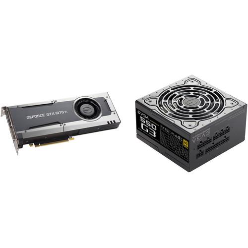 EVGA GeForce GTX 1070 Ti GAMING Graphics Card & SuperNOVA 550 G3 550W 80 Plus Gold Modular Power Supply Kit