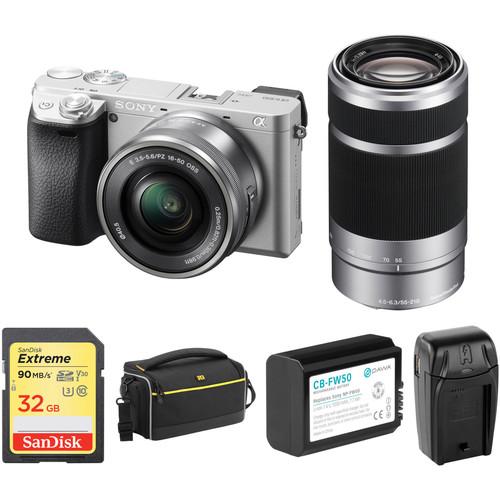 Sony Alpha a6300 Mirrorless Digital Camera with 16-50mm and 55-210mm Lenses and Accessory Kit