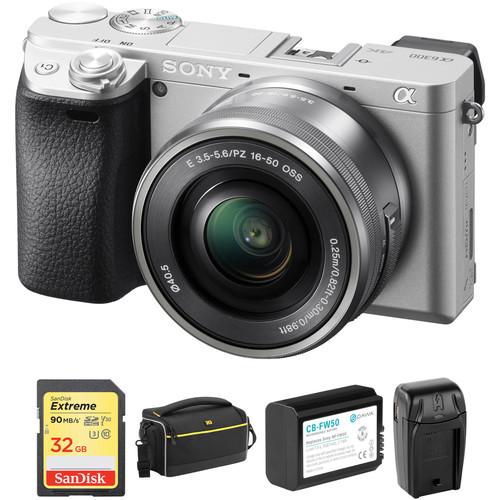 Sony Alpha a6300 Mirrorless Digital Camera with 16-50mm Lens and Accessory Kit