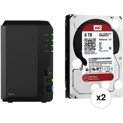 Synology DiskStation 12TB DS218 2-Bay NAS