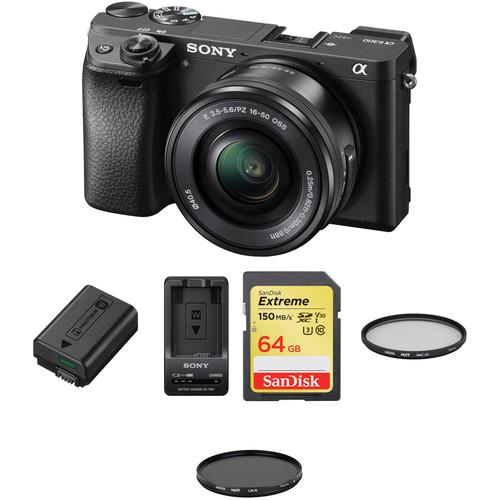 Sony Alpha a6300 Mirrorless Digital Camera with 16-50mm Lens Premium Kit