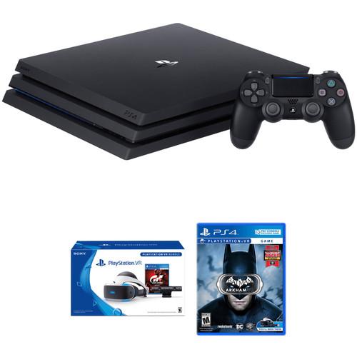 Sony PlayStation 4 Pro Gaming Console Kit with PlayStation VR Gran Turismo Sport Bundle & Batman: Arkham VR
