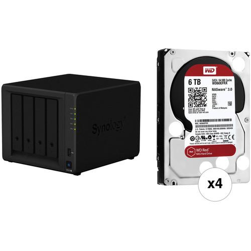 Synology DiskStation 24TB DS918 4-Bay NAS Enclosure Kit with WD NAS Drives