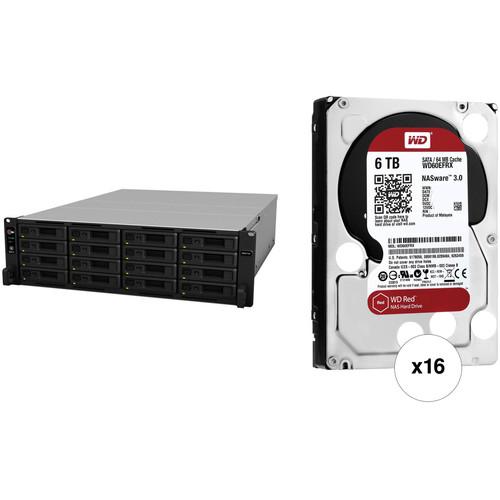 Synology RackStation RS4017xs 96TB 16-Bay NAS Enclosure Kit with WD NAS Drives