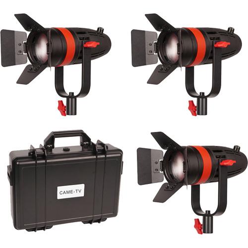 CAME-TV Boltzen 55W Focusable Fresnel LED Tungsten 3-Light Kit
