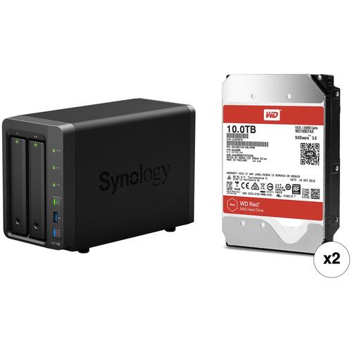 Synology DiskStation 20TB DS718 2-Bay NAS Enclosure Kit with WD NAS Drives, Synology, DiskStation, 20TB, DS718, 2-Bay, NAS, Enclosure, Kit, with, WD, NAS, Drives