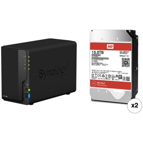 Synology DiskStation 20TB DS218 2-Bay NAS Enclosure Kit with WD NAS Drives