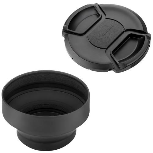 Sensei 77mm 3-In-1 Rubber Lens Hood and 72mm Lens Cap Kit, Sensei, 77mm, 3-In-1, Rubber, Lens, Hood, 72mm, Lens, Cap, Kit