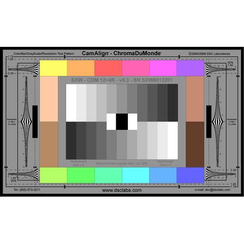 DSC Labs ChromaDuMonde 12 4-R Super Maxi CamAlign Chip Chart with Resolution