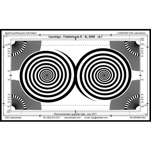DSC Labs Fiddlehead BackFocus Senior Focus Pattern & Resolution Chart