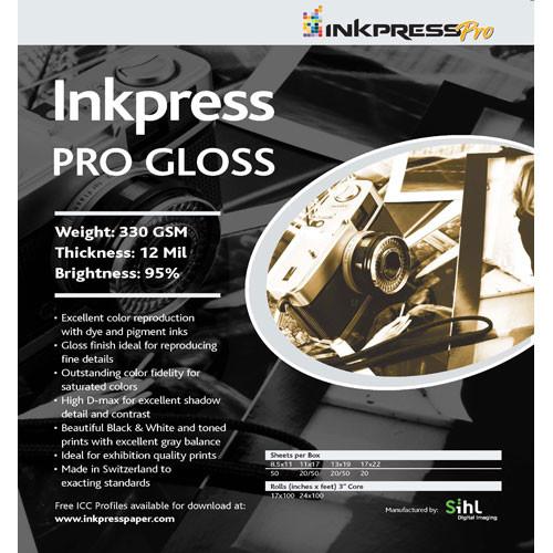 Inkpress Media Pro Gloss Paper for Inkjet - 17" Wide Roll - 100