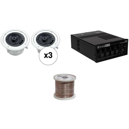 Atlas Sound Basic Single-Zone, 70V Ceiling Sound System for up to 1,000 sq ft.