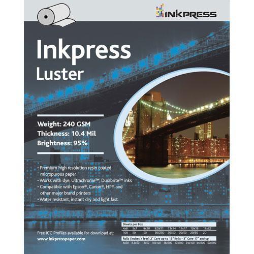 Inkpress Media Luster Paper - 16" Wide Roll - 100