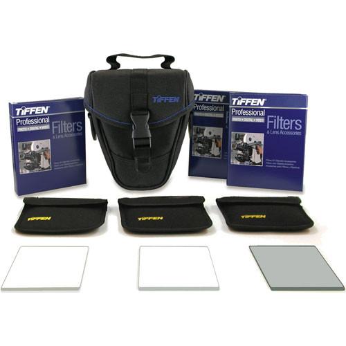 Tiffen 4 x 5.6" Digital Video Film Look Kit 3 - Digital Diffusion F X1, Soft F X1 and Black ProMist 1 2 Filters