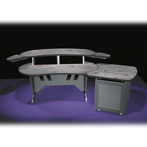 Middle Atlantic ELUR S12D-PS 84" Edit Center Desk with Overbridge & 12 Space Rack