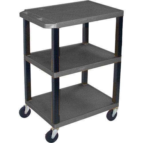 Luxor WT1642E Tuffy Open Shelf A V Cart - 24 x 16-42 x 18"
