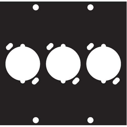 Middle Atlantic Three Universal XLR Female Punchout Panel