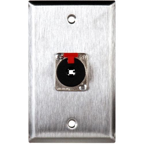 TecNec WPL-1111 Stainless Steel 1-Gang Wall Plate with Neutrik NJ3FP6C 1 4" Connector